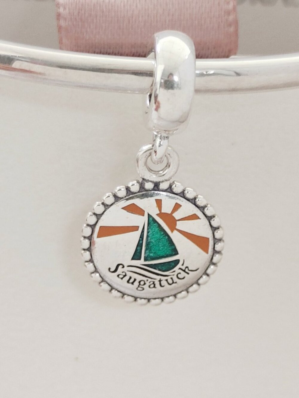 Pandora Saugatuck Michigan Exclusive Dangle Charm S925 Silver with box